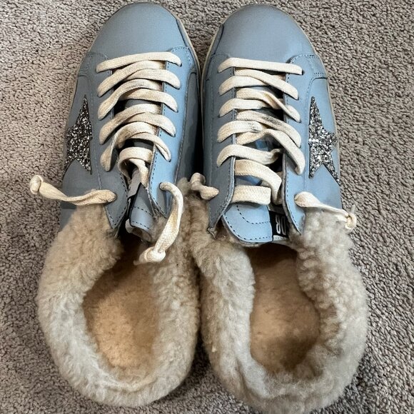 Rare Light Blue Golden Geese Slippers- Size 9 - Picture 2 of 2